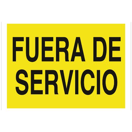 SEÑAL POLIESTIRENO 297X210MM. FUERA DE SERVICIO