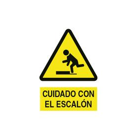 SEÑAL POLIESTIRENO 210 X 148 MM CUIDADO ESCALÓN