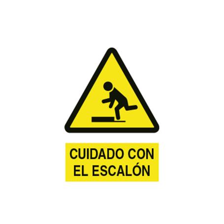 SEÑAL POLIESTIRENO 210 X 148 MM CUIDADO ESCALÓN