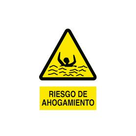 SEÑAL POLIESTIRENO 420X297 MM. RIESGO DE AHOGAMIENTO. EL DISEÑO DE LA SEÑAL PUEDE VARIAR, PERO EN NINGÚN CASO SE VA