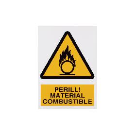 SEÑAL POLIESTIRENO 297X210 MM PERILL MATERIAL COMBUSTIBLE