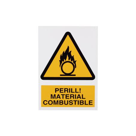 SEÑAL POLIESTIRENO 297X210 MM PERILL MATERIAL COMBUSTIBLE