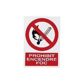 SEÑAL POLIESTIRENO 297X210 MM PROHIBIT ENCENDRE FOC