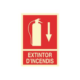 SEÑAL LUMINISCENTE 297X210MM. EXTINTOR DINCENDIS ABAJO