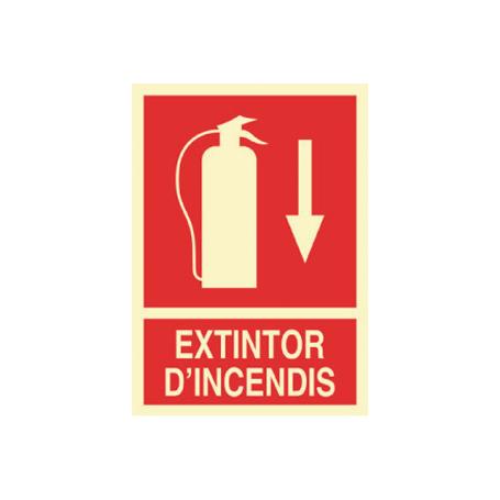 SEÑAL LUMINISCENTE 297X210MM. EXTINTOR DINCENDIS ABAJO
