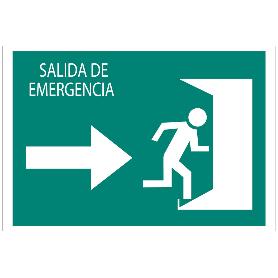 SEÑAL LUMINISCENTE 420X297MM. SALIDA EMERGENCIA DERECHA TEXTO