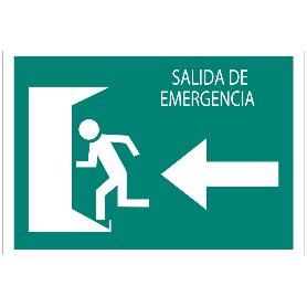 SEÑAL LUMINISCENTE 297X210MM. SALIDA EMERGENCIA IZQUIERDA TEXTO