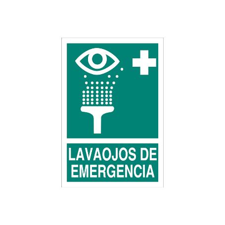 SEÑAL LUMINISCENTE 210X148MM. LAVAOJOS DE EMERGENCIA PICTOGRAMA + TEXTO