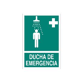 SEÑAL LUMINISCENTE 210X148MM. DUCHA EMERGENCIA IMAGEN + TEXTO