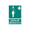 SEÑAL LUMINISCENTE 420X297MM. DUCHA EMERGENCIA IMAGEN + TEXTO