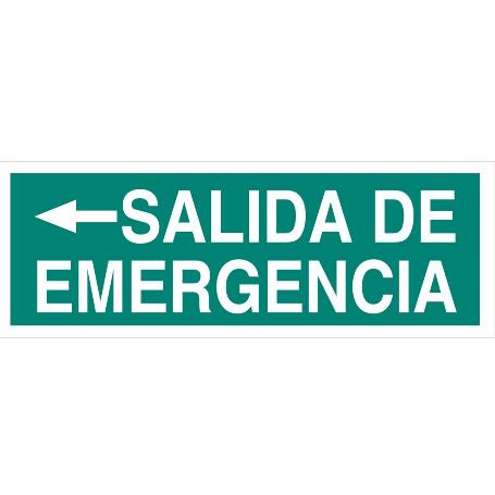 SEÑAL LUMINISCENTE 400X100MM. SALIDA DE EMERGENCIA TEXTO