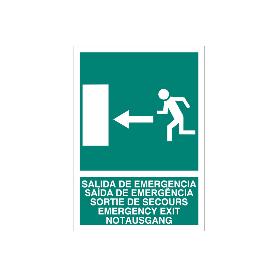 SEÑAL LUMINISCENTE 297X210MM. SALIDA DE EMERGENCIA TEXTO