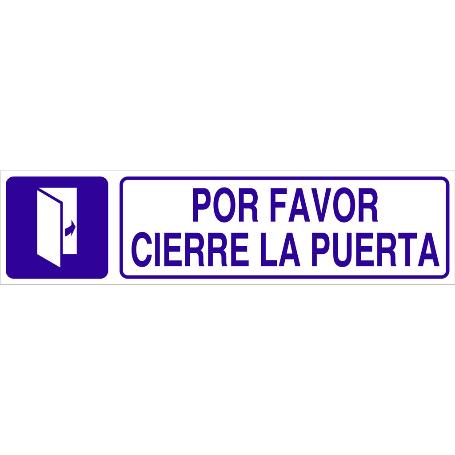 SEÑAL GLASSPACK ADHESIVA 175X45MM. POR FAVOR, CIERRE LA PUERTA