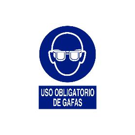 SEÑAL ADHESIVA 210X148MM. USO OBLIGATORIO DE GAFAS