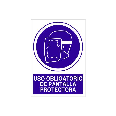 SEÑAL POLIESTIRENO 210X148MM. USO OBLIGATORIO DE PANTALLA PROTECTORA