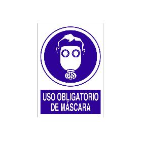 SEÑAL POLIESTIRENO 210X148MM. USO OBLIGATORIO DE MÁSCARA