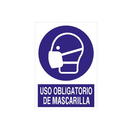 SEÑAL POLIESTIRENO  210X148MM. USO OBLIGATORIO DE MASCARILLA