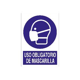 SEÑAL POLIESTIRENO  420X297MM. USO OBLIGATORIO DE MASCARILLA