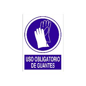 SEÑAL ADHESIVA 148X105MM. USO OBLIGATORIO DE GUANTES