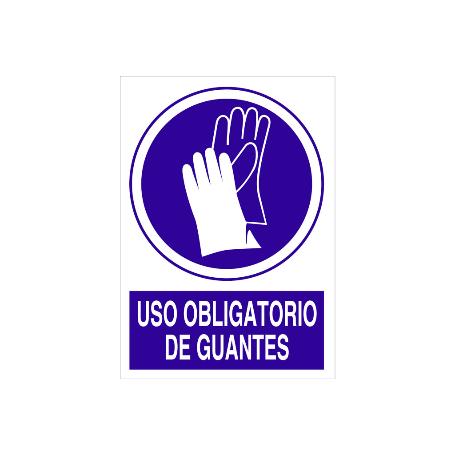 SEÑAL ADHESIVA 148X105MM. USO OBLIGATORIO DE GUANTES