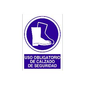 SEÑAL POLIESTIRENO  420X297MM. USO OBLIGATORIO DE CALZADO DE SEGURIDAD