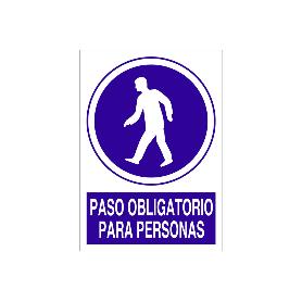 SEÑAL POLIESTIRENO 210X148MM. PASO OBLIGATORIO PARA PERSONAS
