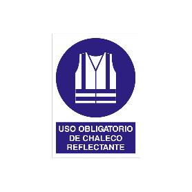 SEÑAL POLIESTIRENO 297X210MM USO OBLIGATORIO DE CHALECO REFLECTANTE