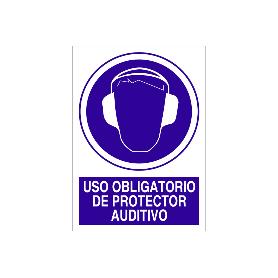SEÑAL ADHESIVA 148X105MM USO OBLIGATORIO DE PROTECTOR AUDITIVO