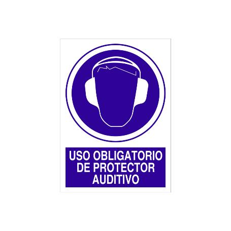 SEÑAL ADHESIVA 148X105MM USO OBLIGATORIO DE PROTECTOR AUDITIVO