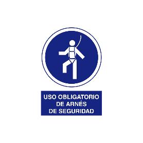SEÑAL POLIESTIRENO 420X297 MM SEÑAL USO OBLIGATORIO DE ARNÉS DE SEGURIDAD CON TEXTO