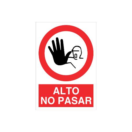 SEÑAL POLIESTIRENO 297X210 MM. ALTO NO PASAR