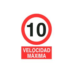 SEÑAL POLIESTIRENO 210X148MM. VELOCIDAD 10 KM