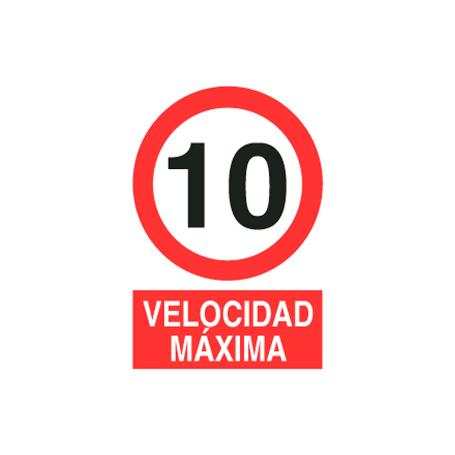 SEÑAL POLIESTIRENO 210X148MM. VELOCIDAD 10 KM