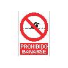 SEÑAL POLIESTIRENO 210X148MM PROHIBIDO BAÑARSE