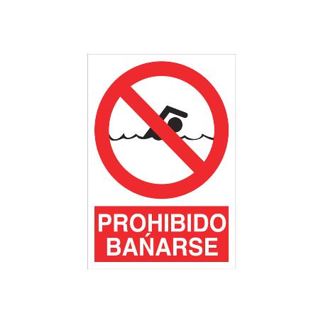 SEÑAL POLIESTIRENO 420X297MM. PROHIBIDO BAÑARSE