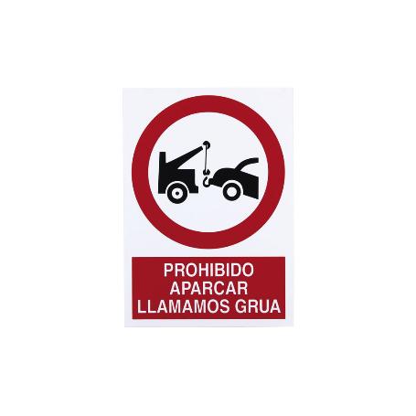 SEÑAL POLIESTIRENO 420X297MM. PROHIBIDO APARCAR AVISAMOS GRÚA. EL DISEÑO DE LA SEÑAL PUEDE VARIAR, PERO EN NINGÚN C