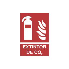 SEÑAL LUMINISCENTE 210X148MM. EXTINTOR CO2. EL DISEÑO DE LA SEÑAL PUEDE VARIAR, PERO EN NINGÚN CASO SE VARIARÁ EL S
