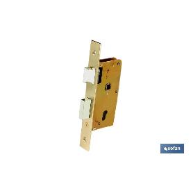 CERRADURA DE EMBUTIR + CERRADERO D47 E50 DE LATÓN (PUERTAS DE MADERA)