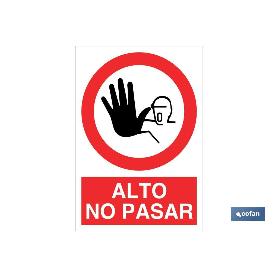 SEÑAL POLIESTIRENO 297X210 MM. ALTO NO PASAR