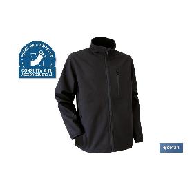 CHAQUETA SOFT SHELL NEGRA LISTER 340G/M TALLA XL