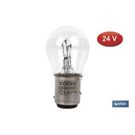 LÁMPARA COFAN 2 POLOS P21/5W (BA15D) 24V   CAJA 10 UNID.