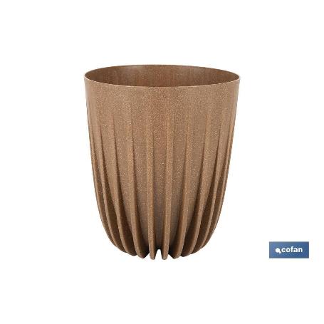 MACETA CON FILTRO DE DRENAJE A RAYAS COLOR MARRÓN WPC Ø 390X 463 MM 39,6 L VENTA UNITARIA