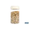 BOTE DE VIDRIO BOROSILICATO TAPA BEIGE GAMA LAUREL 1000 ML