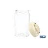 BOTE DE VIDRIO BOROSILICATO TAPA BEIGE GAMA LAUREL 1000 ML