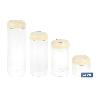 BOTE DE VIDRIO BOROSILICATO TAPA BEIGE GAMA LAUREL 1000 ML