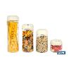 BOTE DE VIDRIO BOROSILICATO TAPA BEIGE GAMA LAUREL 1000 ML