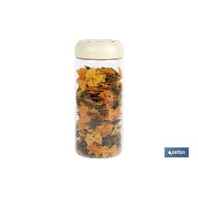 BOTE DE VIDRIO BOROSILICATO TAPA BEIGE GAMA LAUREL 1300 ML