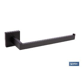 TOALLERO NEGRO MATE DISEÑO CUADRADO GAMA FAIAL ACERO 27 X 8 X 5.5 CM
