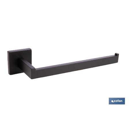 TOALLERO NEGRO MATE DISEÑO CUADRADO GAMA FAIAL ACERO 27 X 8 X 5.5 CM