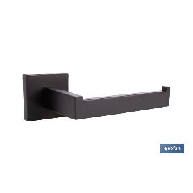 PORTARROLLO/TOALLERO NEGRO MATE DISEÑO CUADRADO GAMA FAIAL ACERO 16 X 8 X 5.5 CM